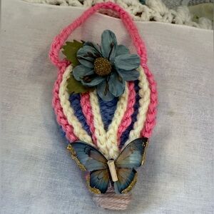 Handcrafted Pink and Blue Hot Air Balloon Decor